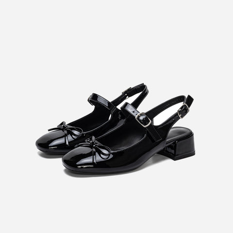 Belle Bow Slingbacks – Colette | Black