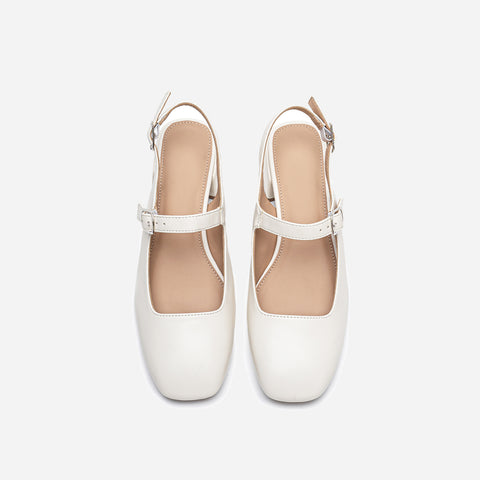 Belle Bow Slingbacks – Audrey | White