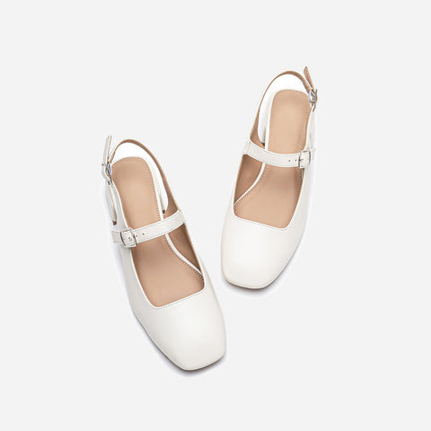 Belle Bow Slingbacks – Audrey | White