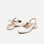 Belle Bow Slingbacks – Audrey | White