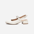 Belle Bow Slingbacks – Audrey | White
