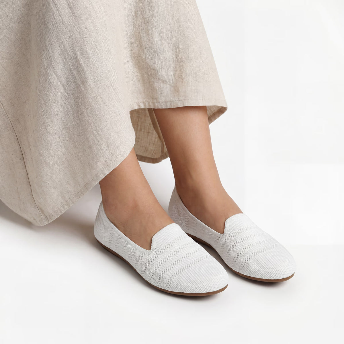 Breeze Almond Loafers (Primrose) | White