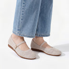 Breeze Square-toe Mary Janes (Alyssum) | Beige
