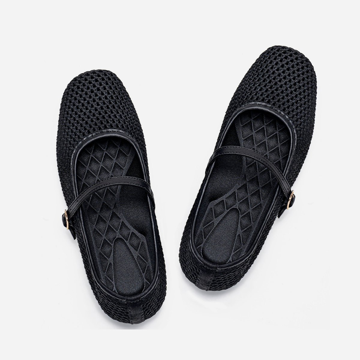 Breeze Square-toe Mary Janes (Linum）| Black