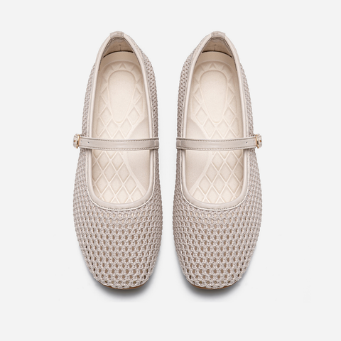 Breeze Square-toe Mary Janes (Linum）| Camel