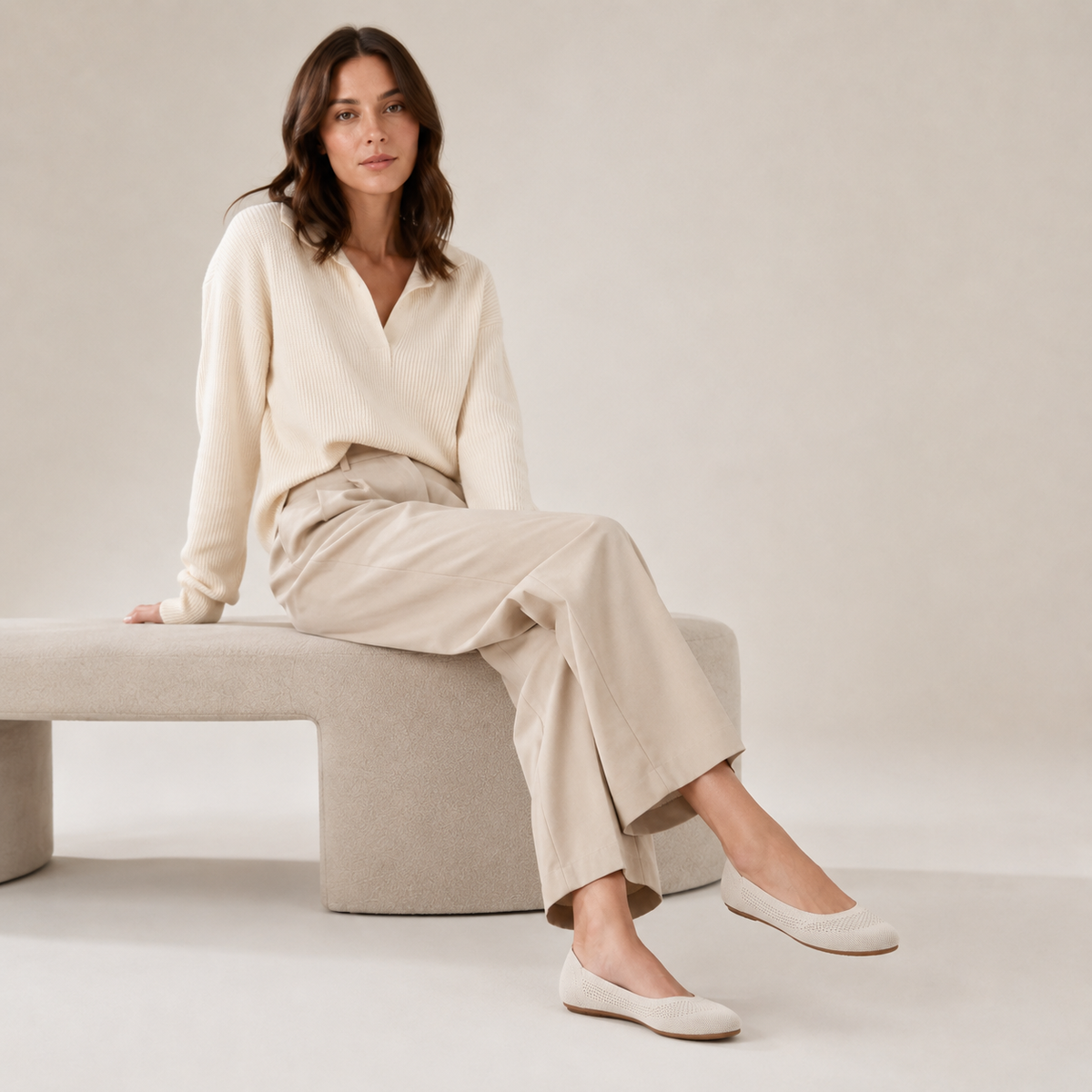 Meadow Round Flats（Moss）| Beige