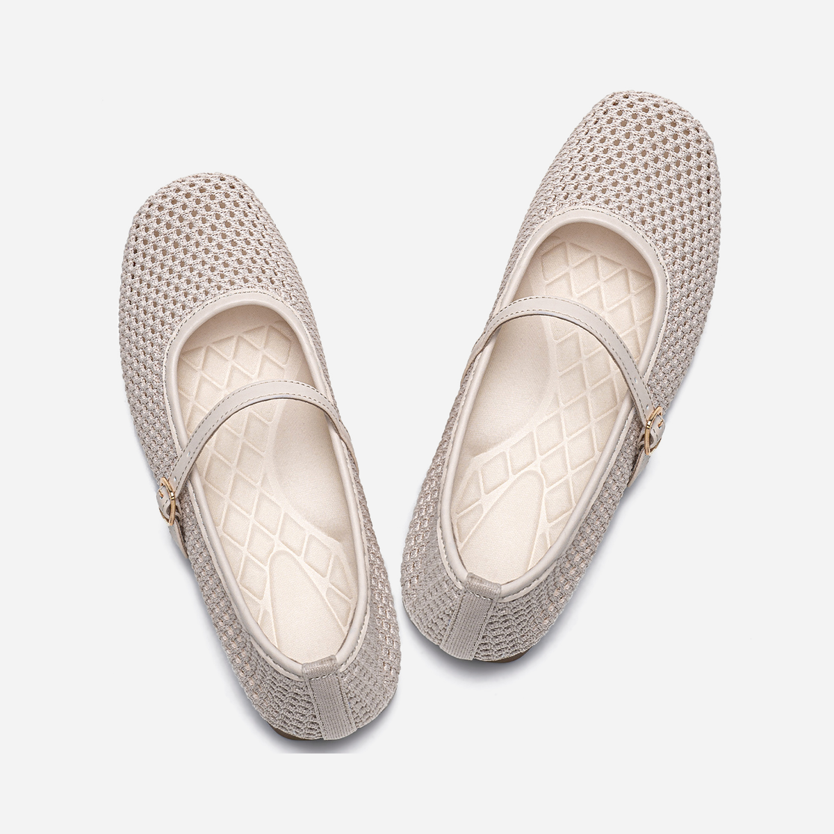 Breeze Square-toe Mary Janes (Linum）| Camel