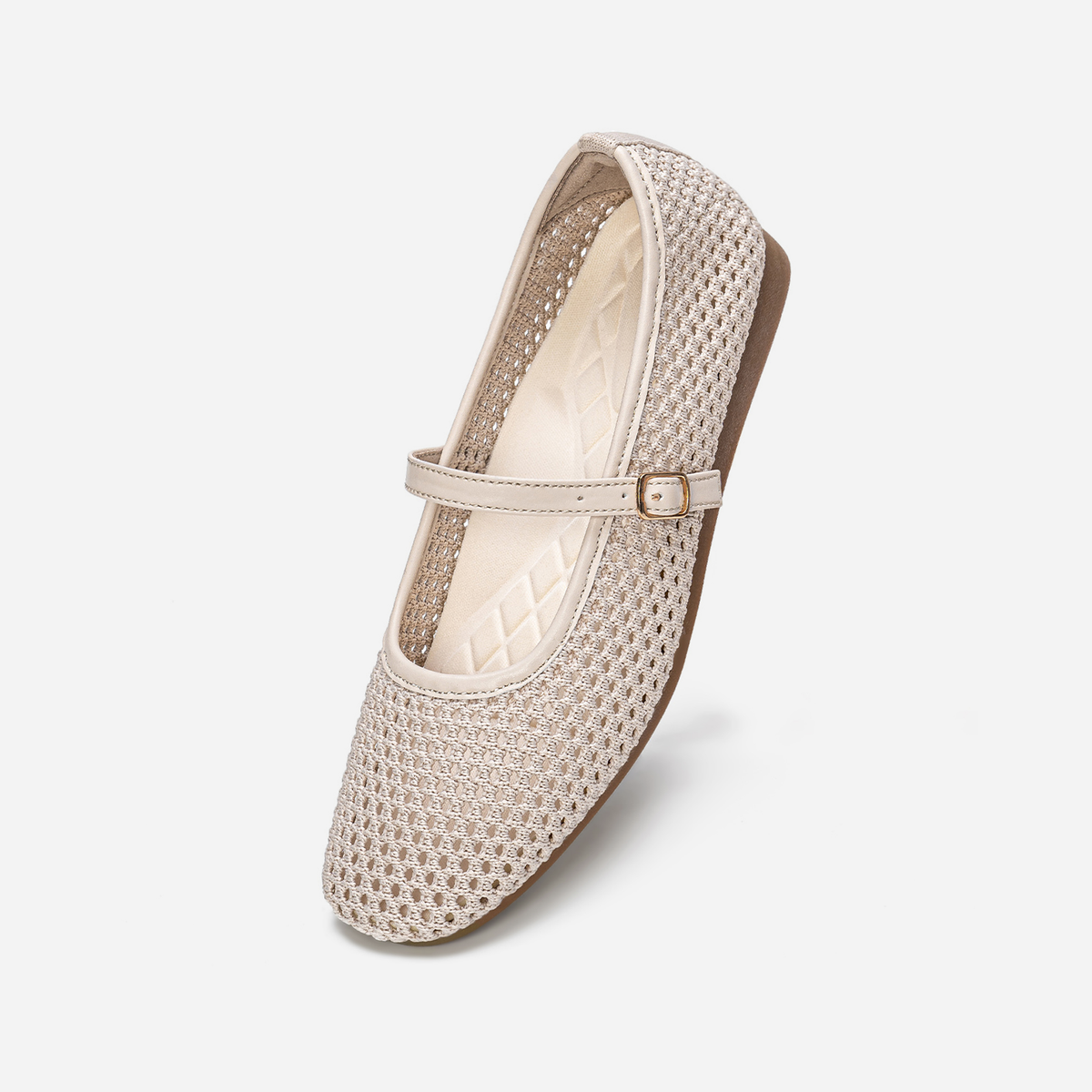 Breeze Square-toe Mary Janes (Linum）| Camel