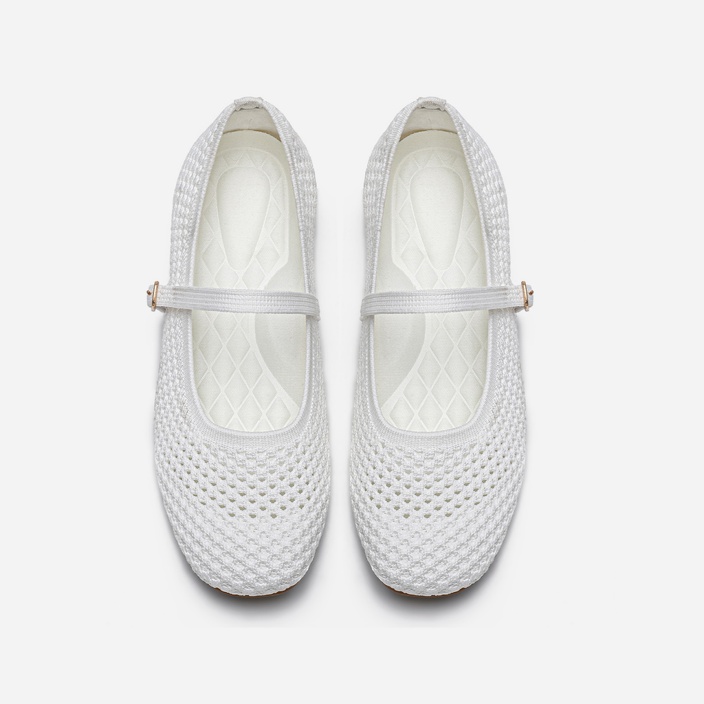 Breeze Square-toe Mary Janes (Alyssum) | White