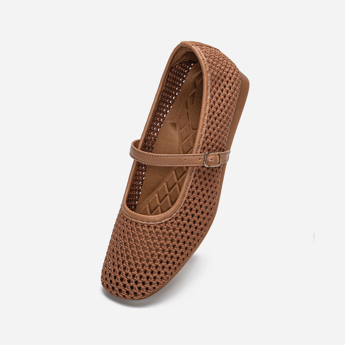 Breeze Square-toe Mary Janes (Linum）| Brown