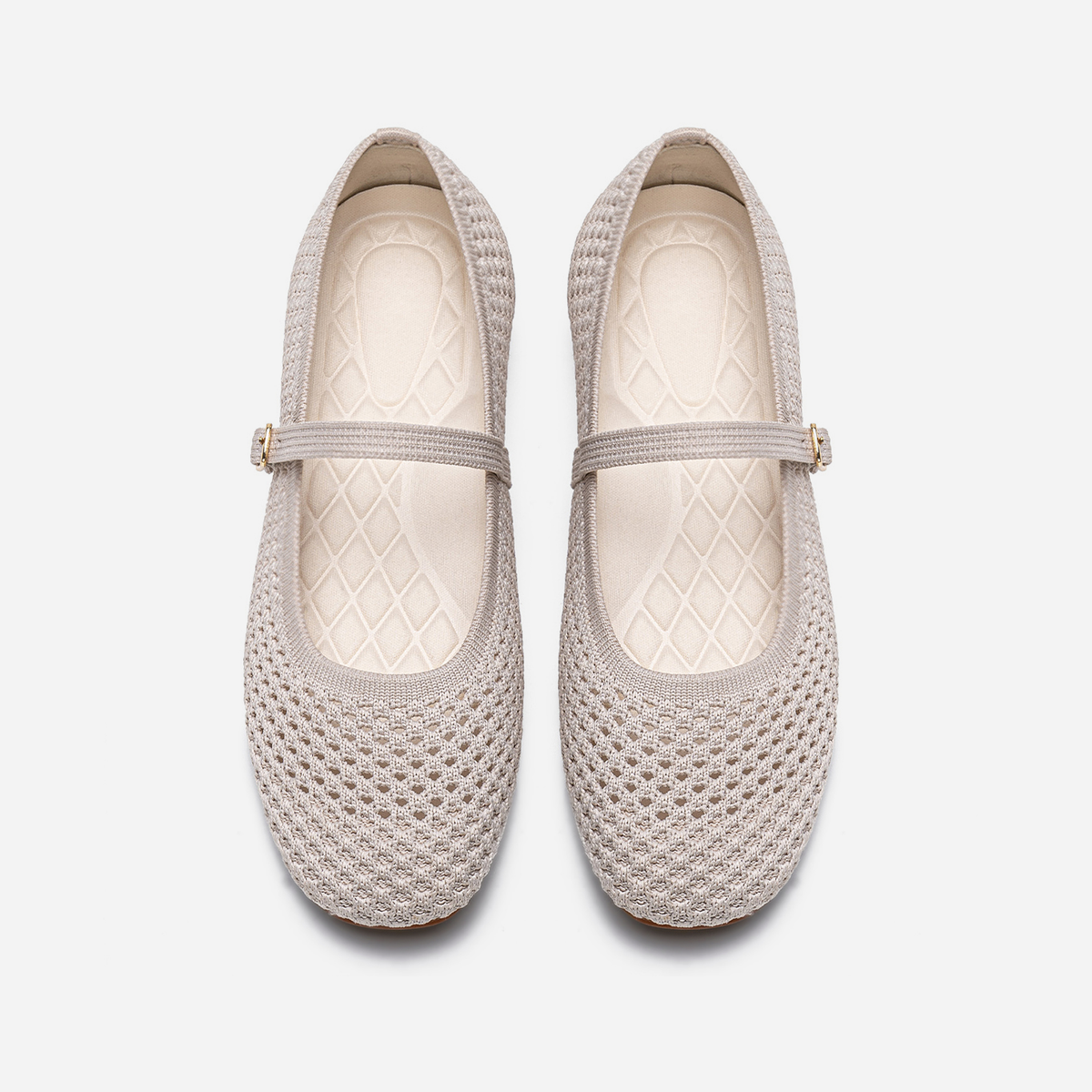 Breeze Square-toe Mary Janes (Alyssum) | Beige