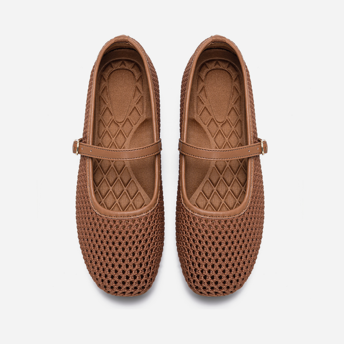 Breeze Square-toe Mary Janes (Linum）| Brown