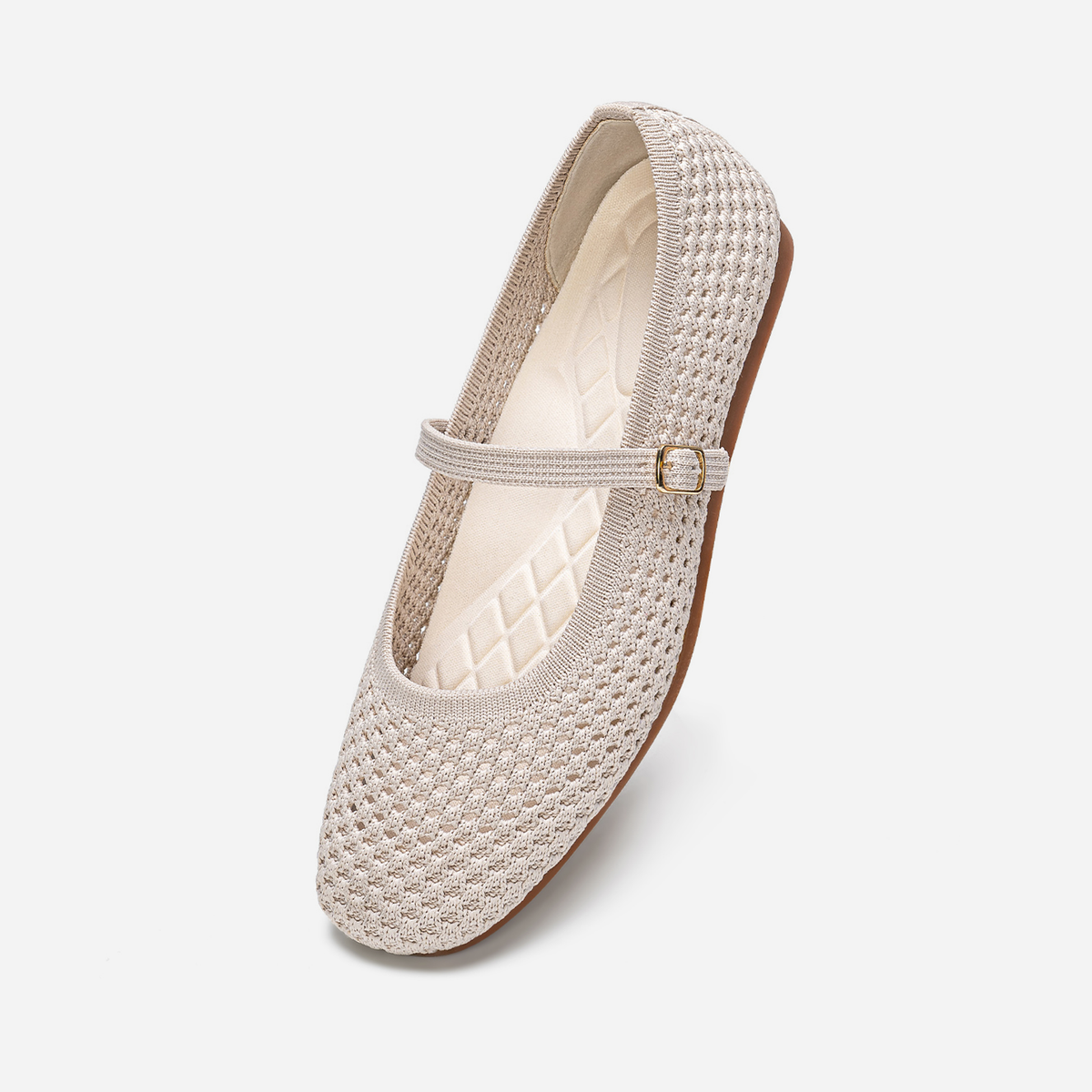 Breeze Square-toe Mary Janes (Alyssum) | Beige