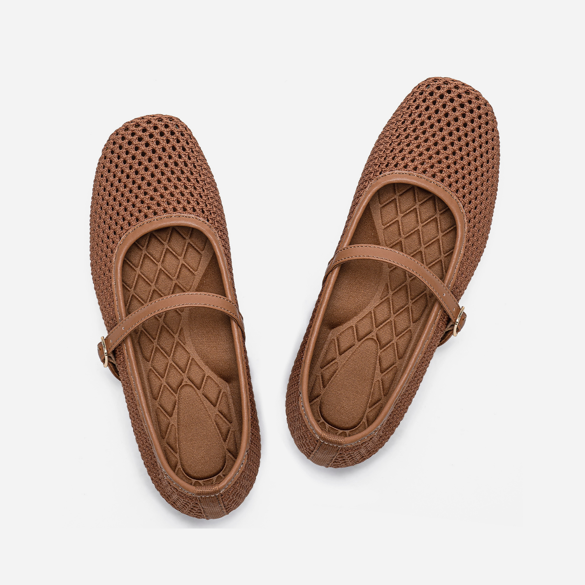 Breeze Square-toe Mary Janes (Linum）| Brown