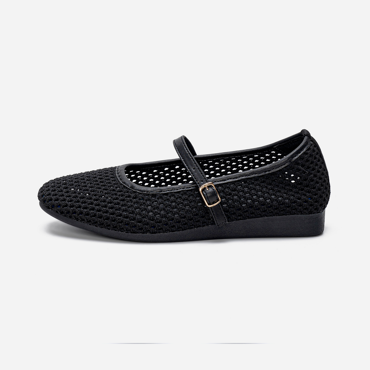 Breeze Square-toe Mary Janes (Linum）| Black