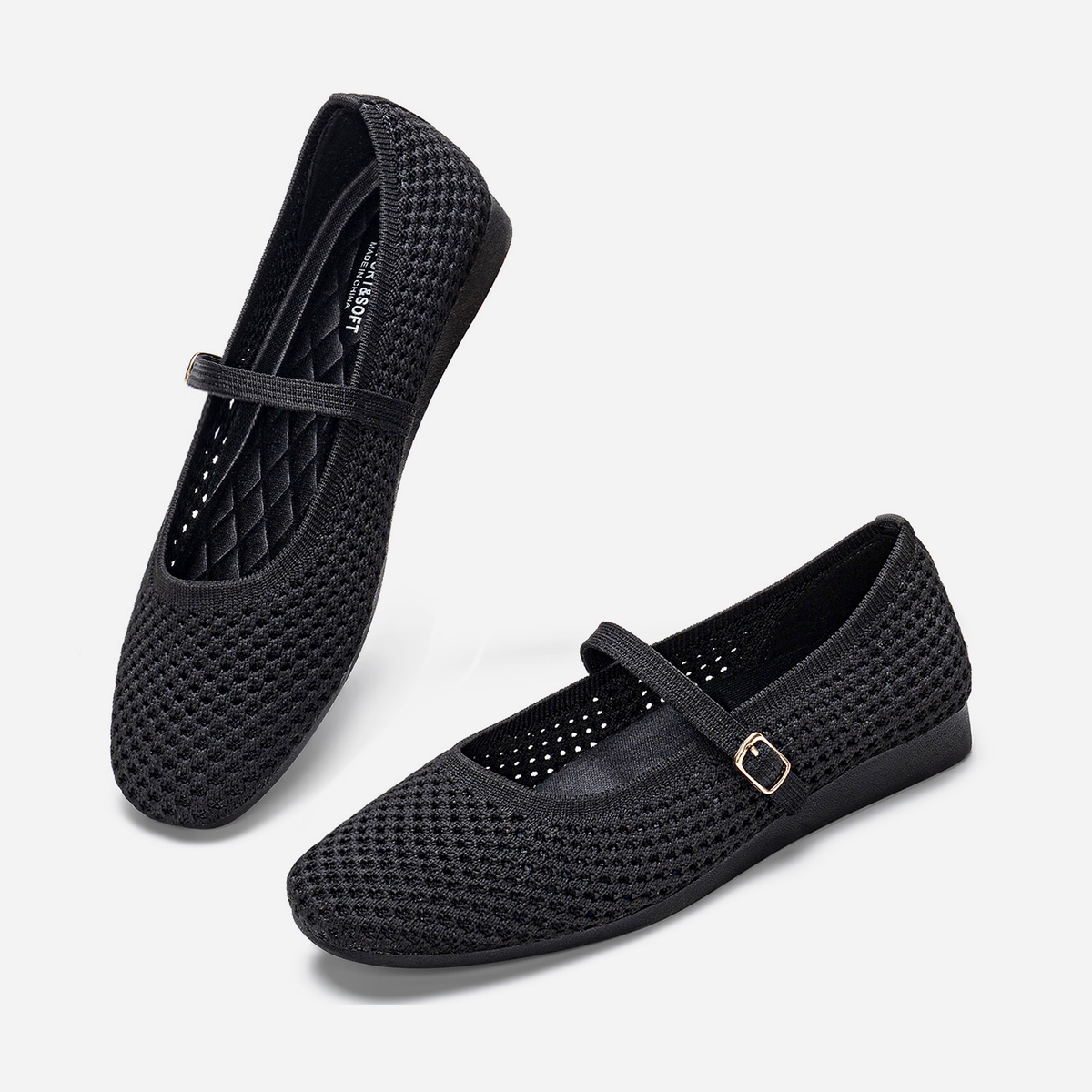 Breeze Square-toe Mary Janes (Alyssum) | Black
