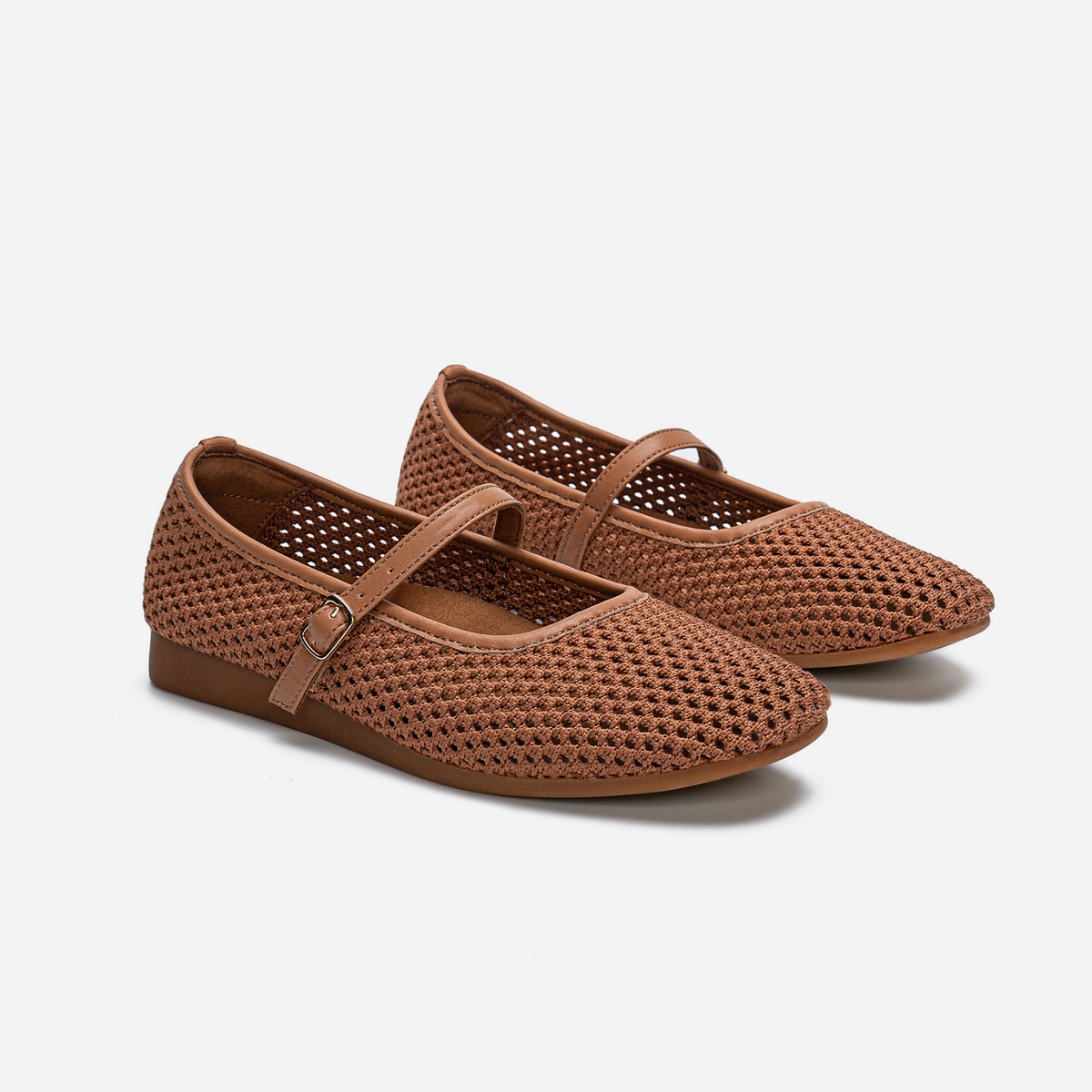 Breeze Square-toe Mary Janes (Linum）| Brown