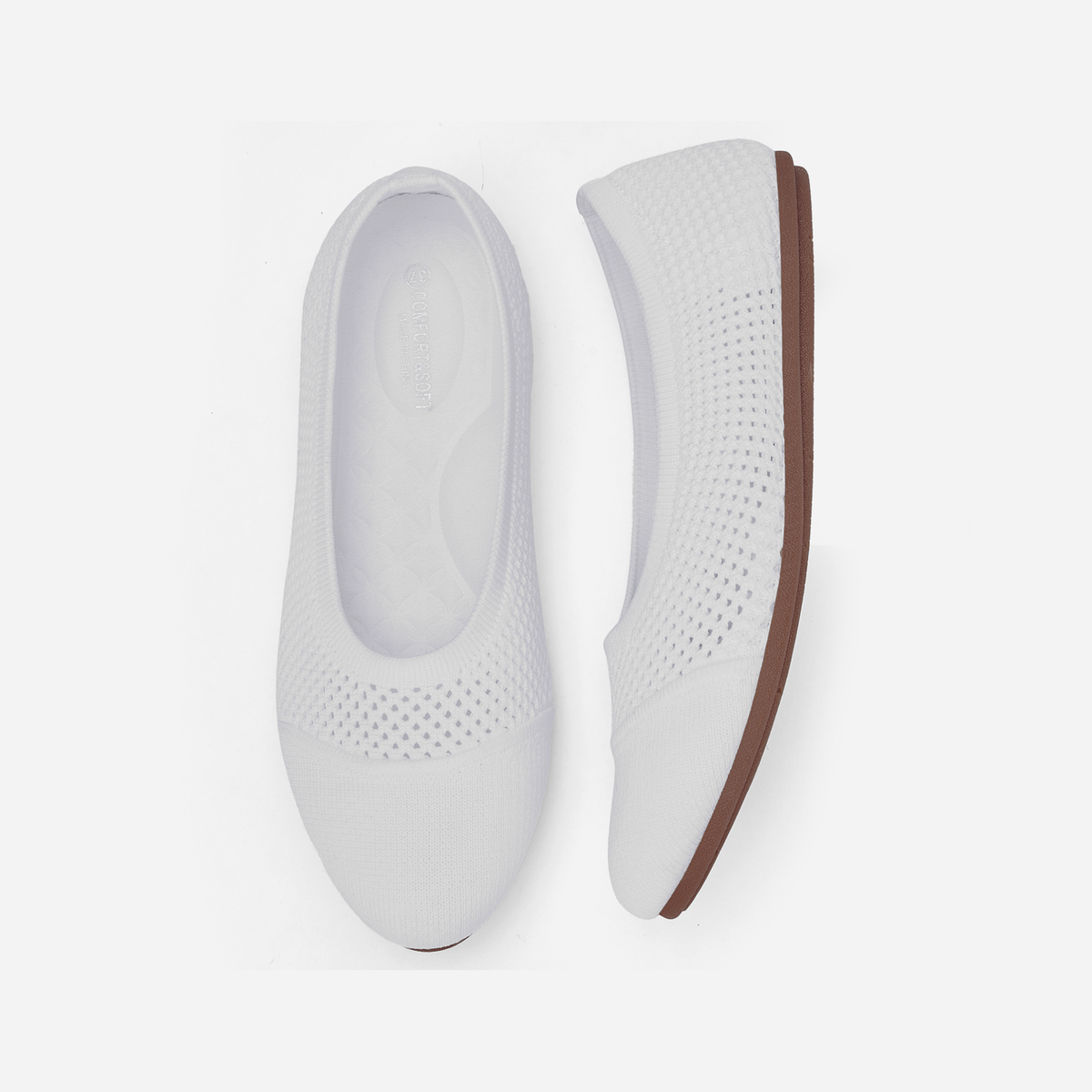Breeze Round Flats (Lotus) | White