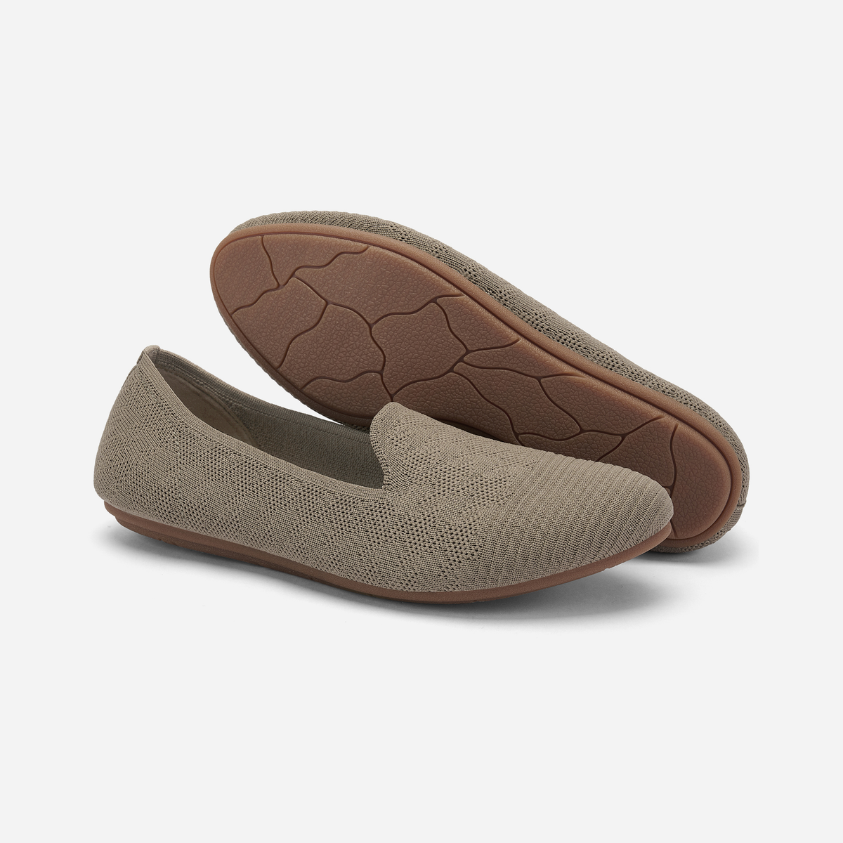 Meadow Round Loafers (Tulip) | Beige and White