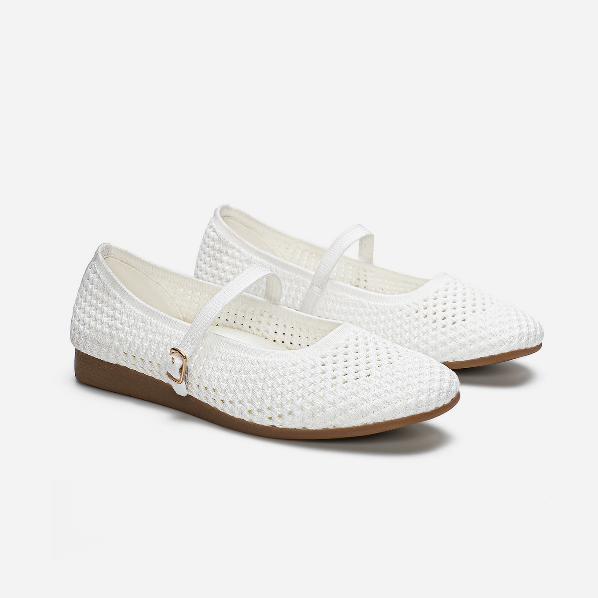 Breeze Square-toe Mary Janes (Alyssum) | White
