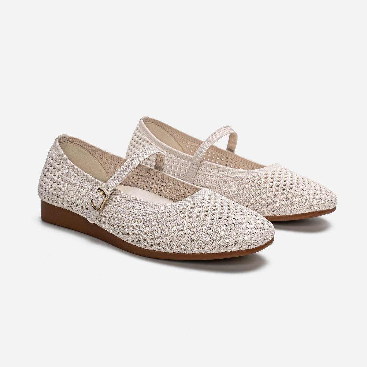 Breeze Square-toe Mary Janes (Alyssum) | Beige