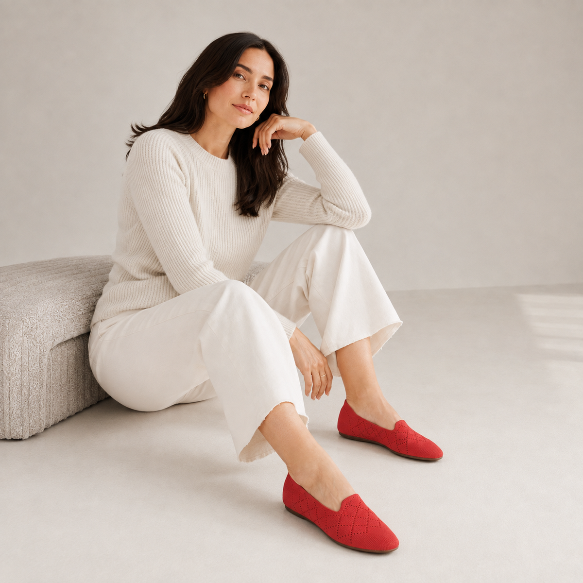 Breeze Almond Loafers （Daisy) | Bright Red