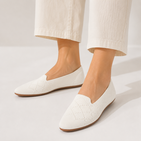 Breeze Almond Loafers （Daisy) | White