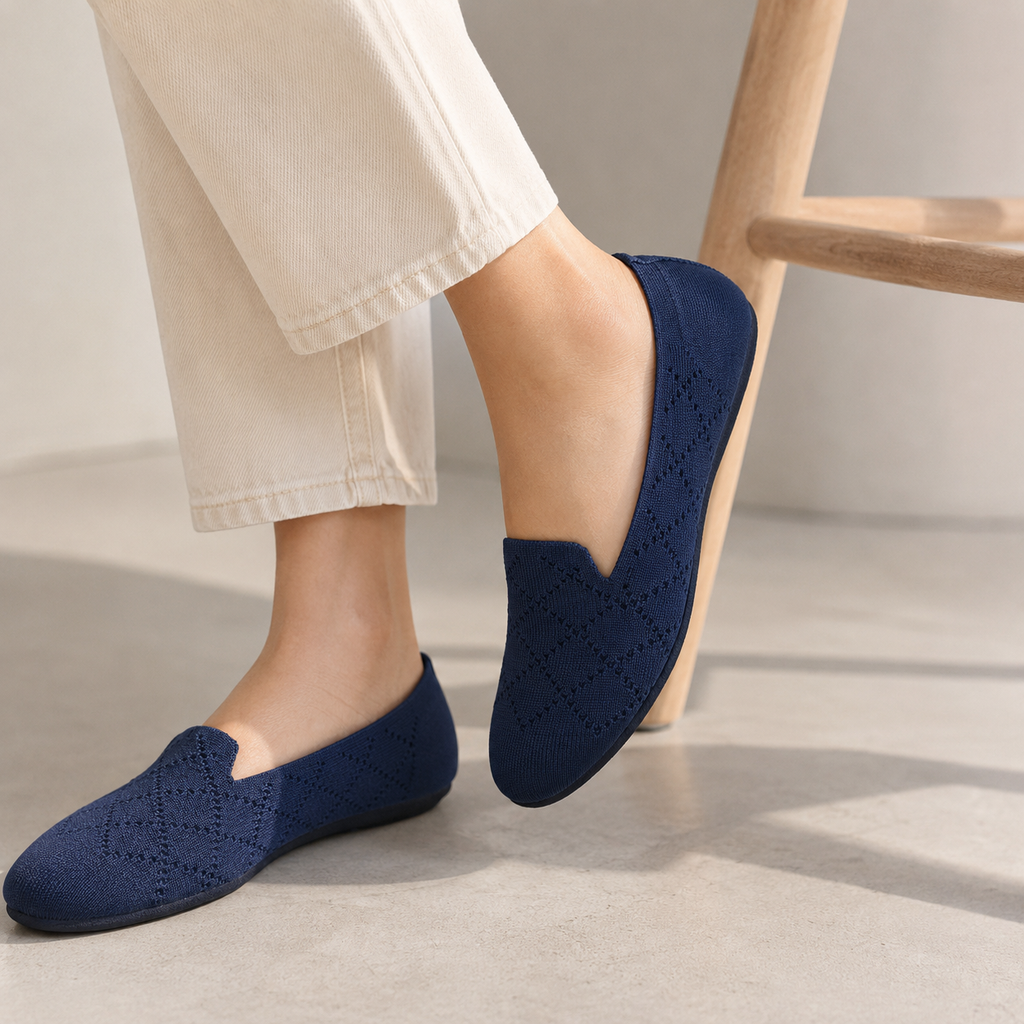 Breeze Almond Loafers （Daisy) | Deep Blue