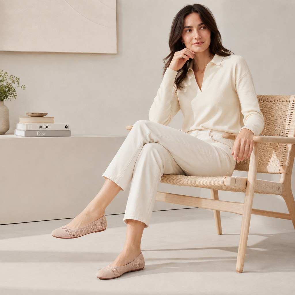 Breeze Round Flats (Lotus) | Blush Pink
