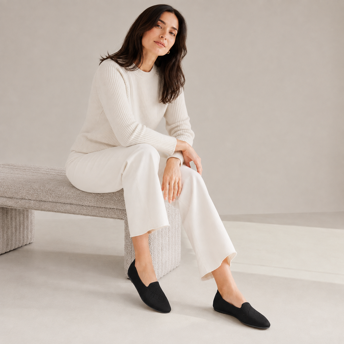 Breeze Almond Loafers （Daisy) | Black+