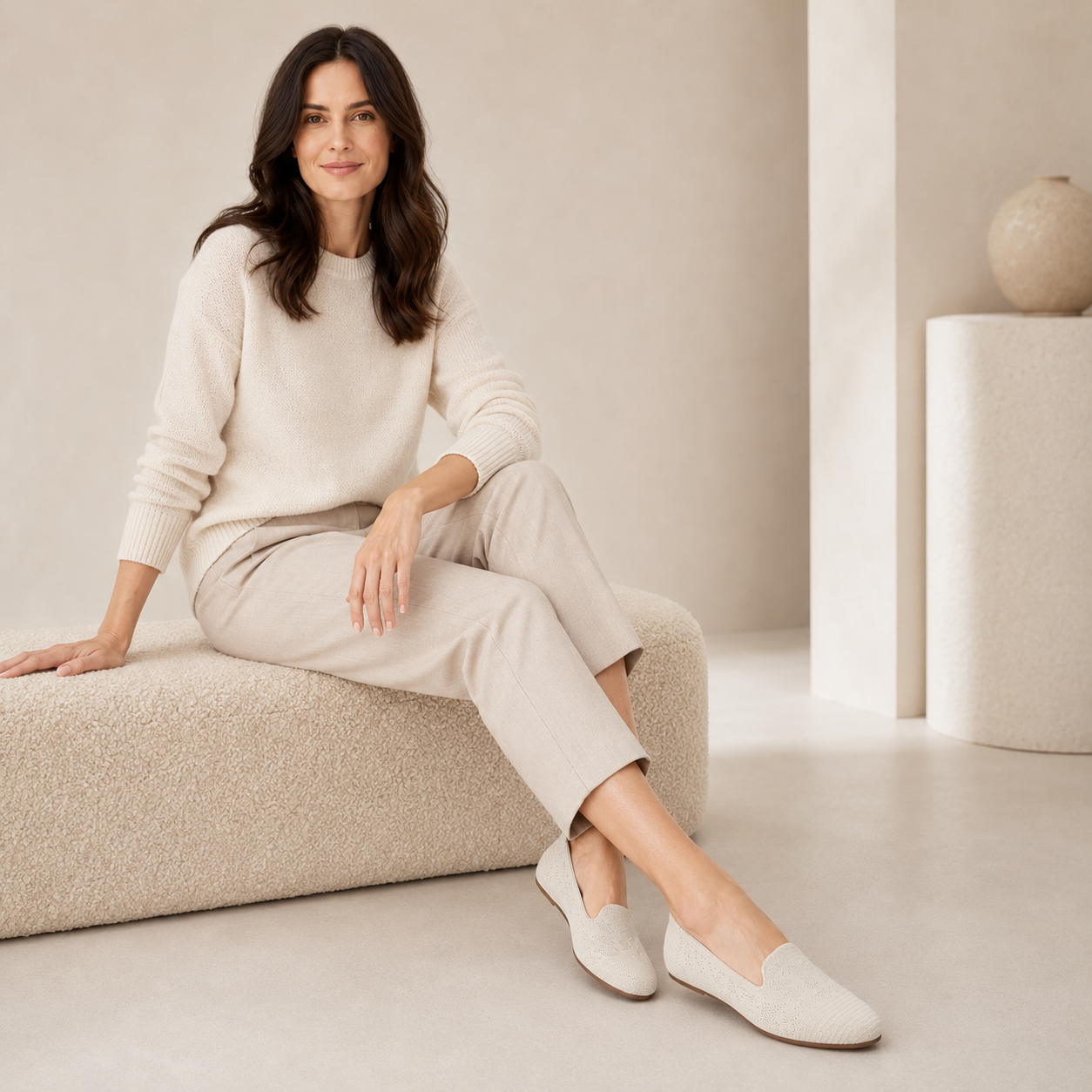 Meadow Round Loafers (Tulip) | Beige