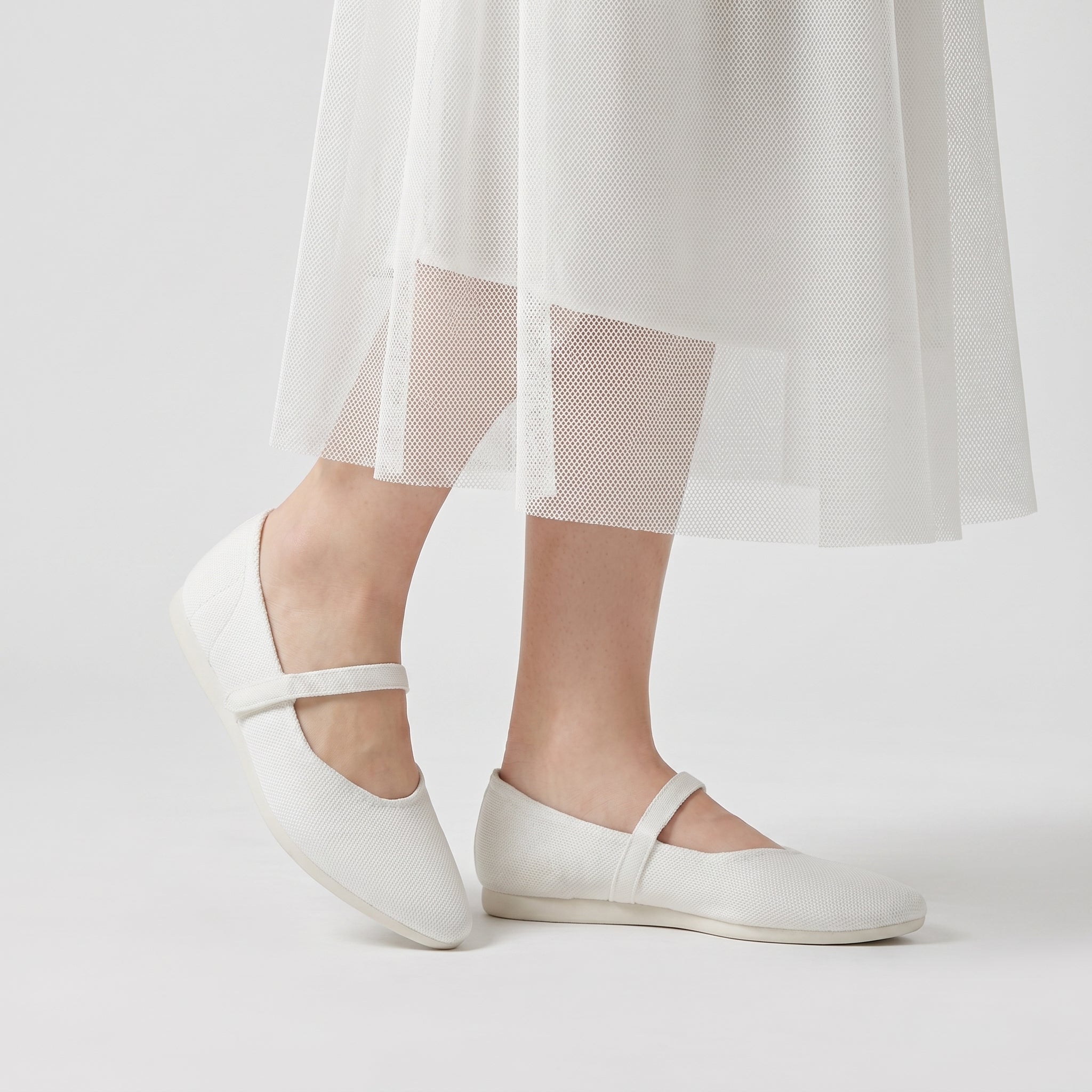 Meadow Almond Mary Jane (Lily）| White